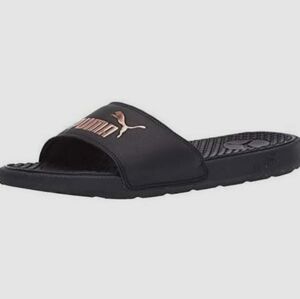 Puma cool cat black & rose gold  Campus sandals  Slides New